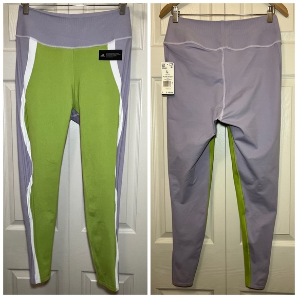 Adidas Lavender & Lime Training Primeknit Fine Tights - Picture 4 of 14
